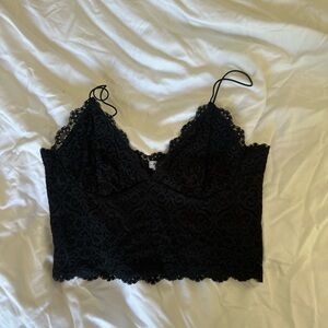 Black lace garage crop top, size xs